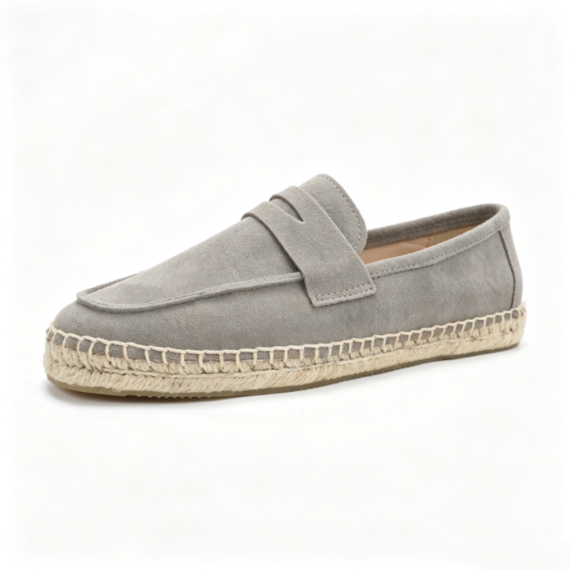 Espadrille Slip On - Mocassins unissex de camurça, sola de