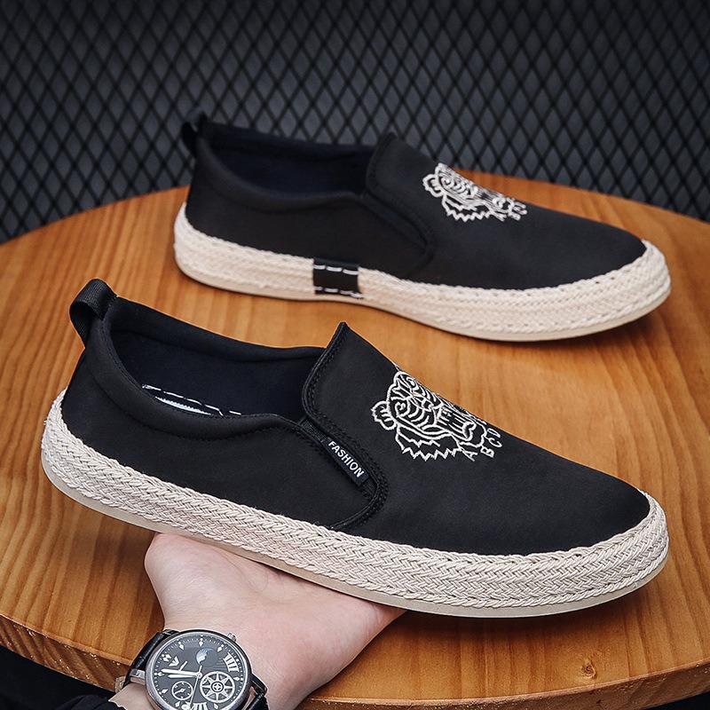 Preto sapatos respiráveis para - Espadrille Slip On avaliação e preço