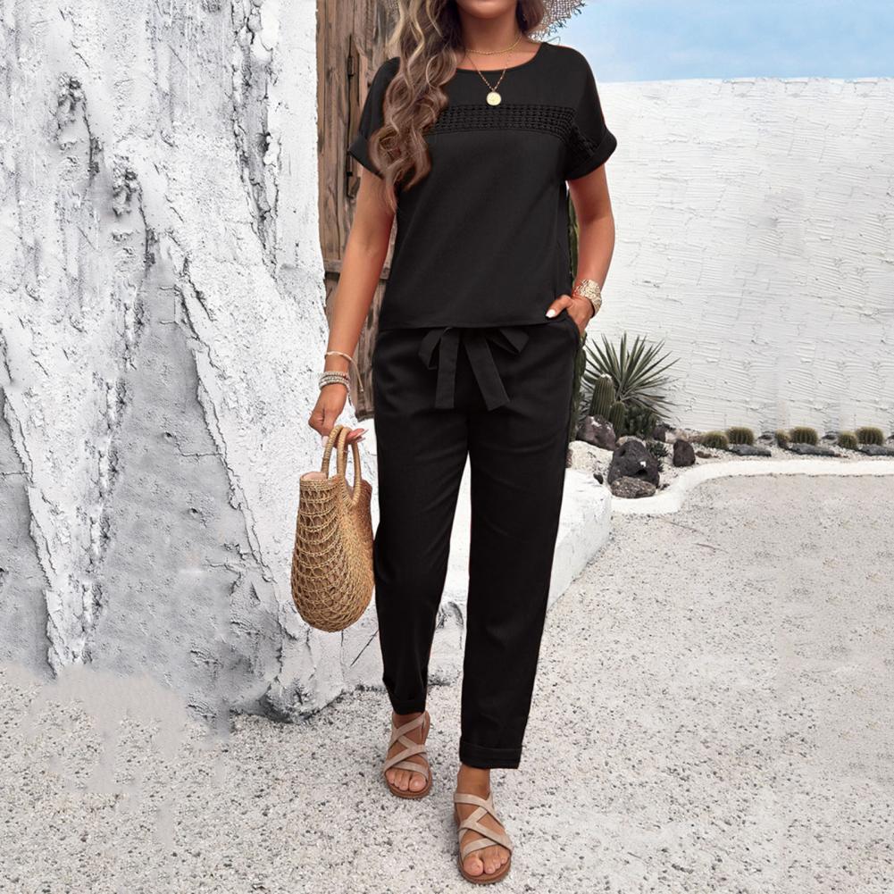 Conjunto de 2 Peças para Mulhe - Short Linen Drawstring avaliação e preço