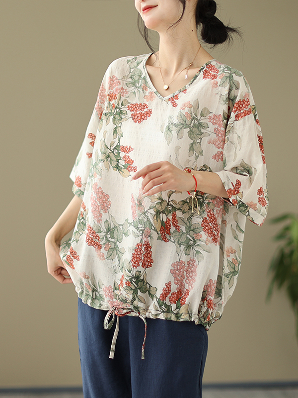 Camiseta Feminina de Verão Sol - Short Linen Drawstring avaliação e preço