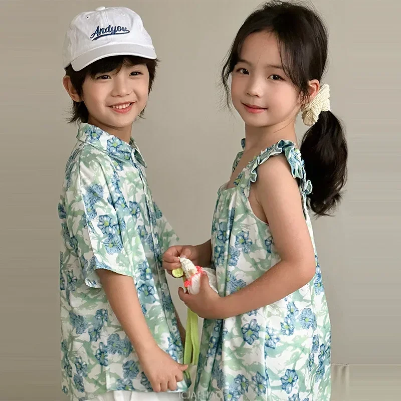 Look meninos camisas coreano c - Resort Shirt Floral avaliação e preço
